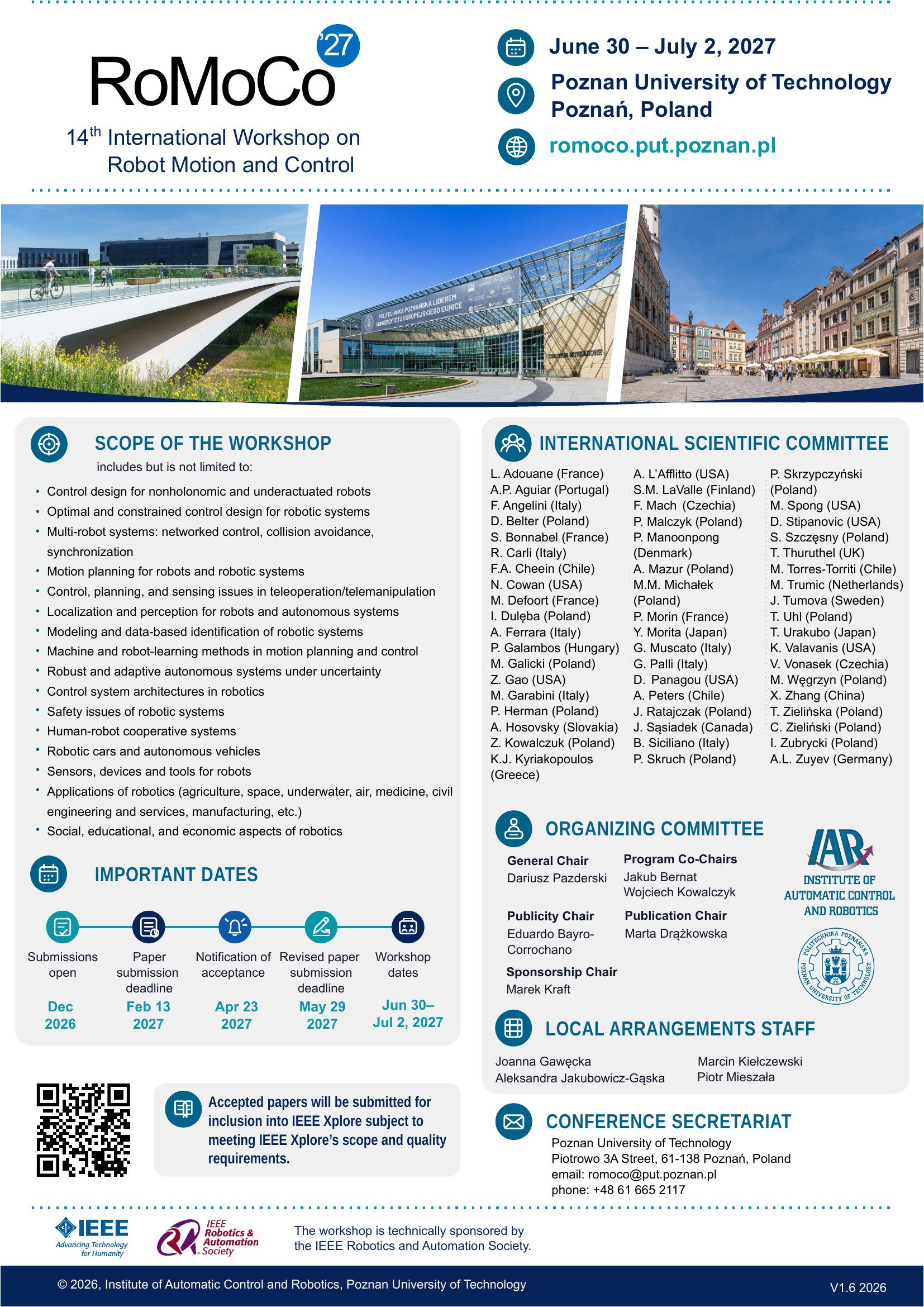 RoMoCo 2027 Call for Papers poster, version 1.5 (2026)