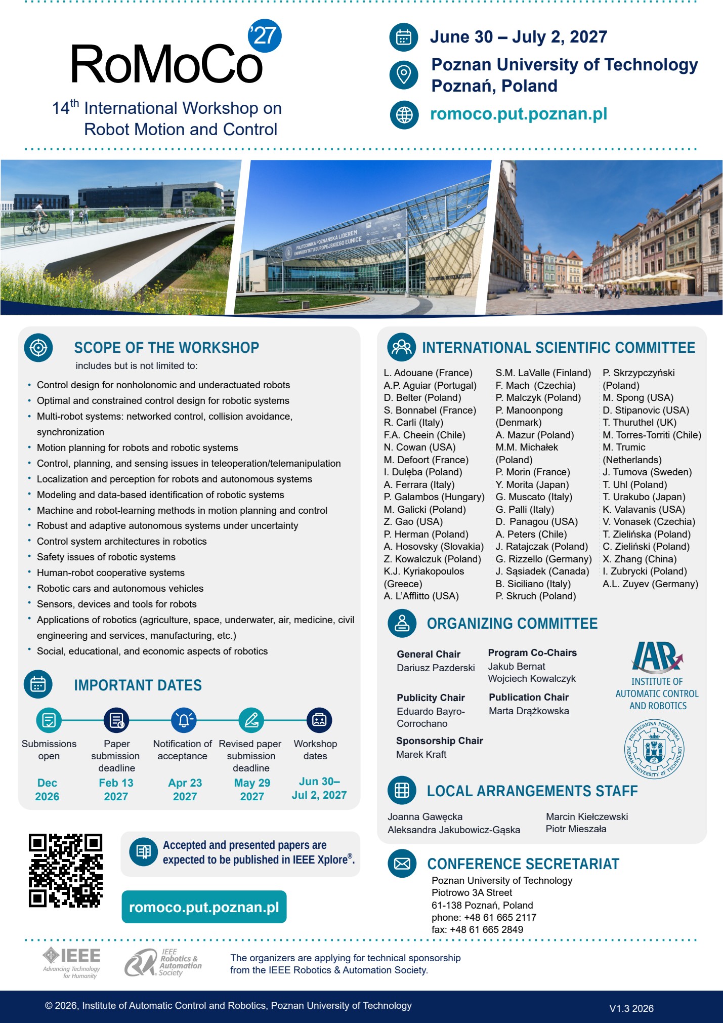 RoMoCo 2027 Call for Papers poster